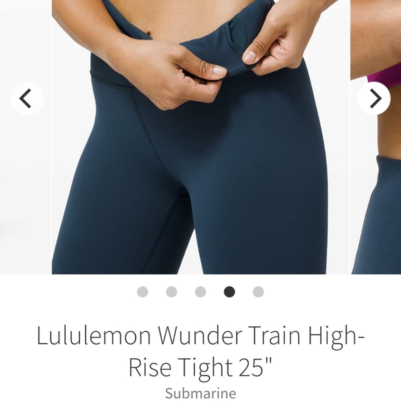 Lululemon Wunder Train Leggings Submarine Size 6 25" Missing Drawstring - Picture 7 of 9